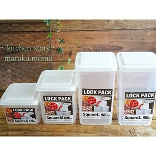 Hộp đựng thực phẩm nắp bật Lock Pack Nhật Bản đủ dung tích 430ml, 680ml, 980ml, 1100ml