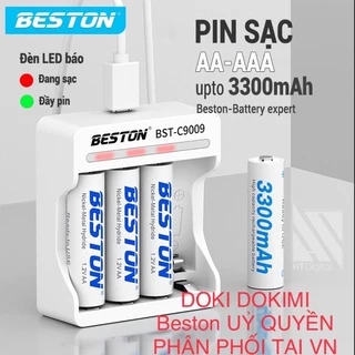 Sạc nhanh Beston C9009  -C9010 beston - Pin sạc Beston 1.2V pin tiểu AA Pin đũa AAA - Chính hãng - Bh 12 Tháng