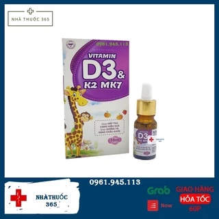 Vitamin D3 & K2 Mk7 nhỏ giọt cho bé  (lọ 10ml)