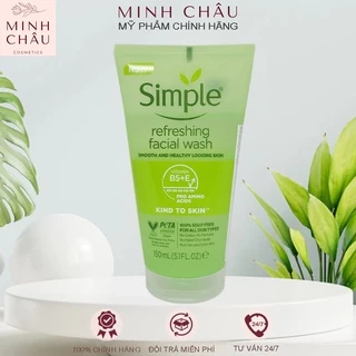 Sữa rửa mặt Simple giúp da sạch thoáng & không chứa xà phòng 150ml