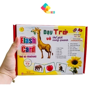 Bộ thẻ học thông minh size lớn khổ A5 15*21, 100 thẻ flashcard cho bé