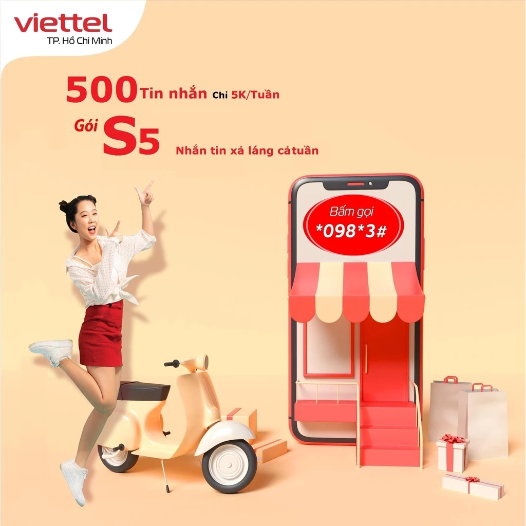 Sim 4G Viettel gói S5 nhắn tin thoải mái cả tuần