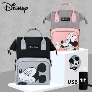 DISNEY Ba Lô Đựng Tã Em Bé Đa Năng Họa Tiết Chuột Mickey Minnie Dành Cho Mẹ Bỉm Sữa