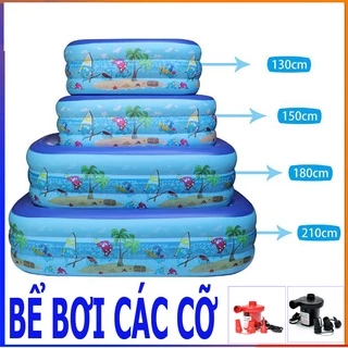 Hồ bơi trong nhà cho bé , Bể bơi phao các loại trẻ em vui chơi tại nhà 2-3 tầng đáy chống trượt dễ dàng bơm thổi