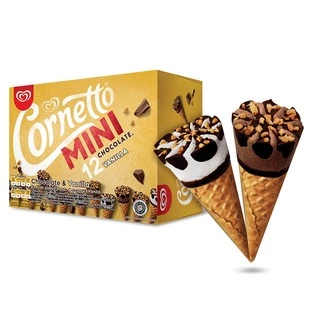 [SHIP HỎA TỐC] Kem ốc quế Mini Cornetto vị chocolate & vanilla hộp 12 chiếc