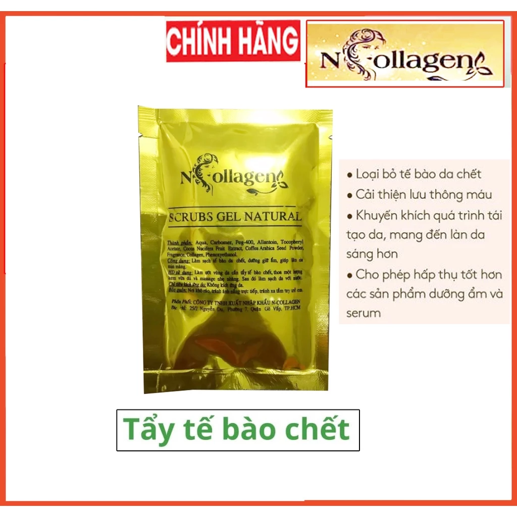 [GIÁ TỐT] Tẩy da chết - Sét tẩy tế bào giúp sạch da dưỡng trắng da NCOLLAGEN