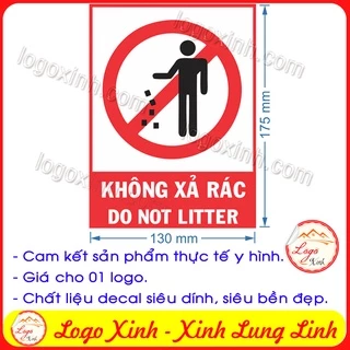 LOGO STICKER TEM DÁN KHÔNG XẢ RÁC- DO NOT LITTER, KHÔNG VỨT RÁC BỪA BÃI NƠI CÔNG CỘNG ĐỂ BẢO VỆ MÔI TRƯỜNG