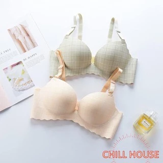 Áo lót su trơn họa tiết ô vuông thông hơi NÂNG NGỰC bàn tay, ko gọng  - CHILL HOUSE