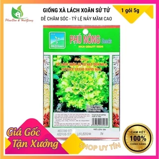 Hạt Giống Rau Xà Lách Xoăn Sư Tử - Xà Lách Xoăn Xanh Chịu Nhiệt, Dễ Trồng - Phú Nông Seeds - Shop Phân Bón và Hạt Giống