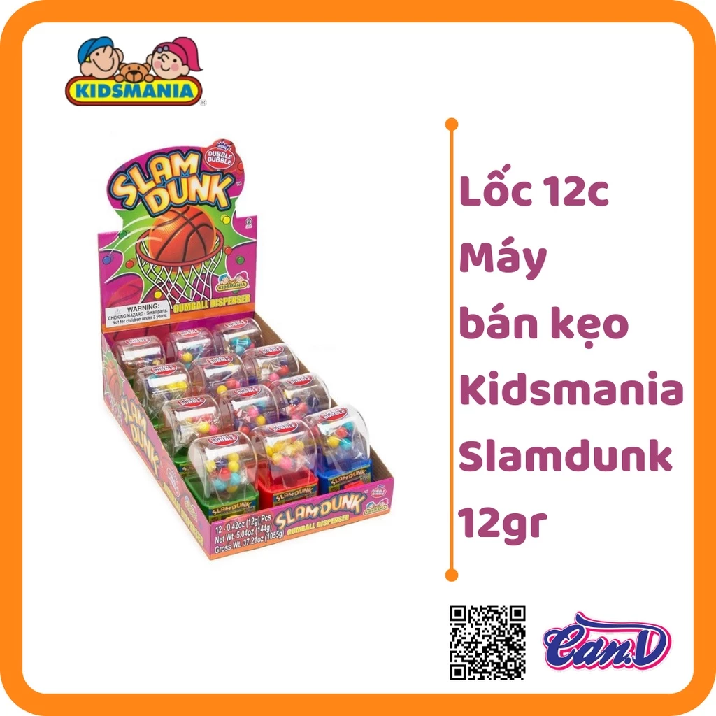 ( Bán sỉ ) Lốc 12c Máy bán kẹo Kidsmania Slamdunk 12gr