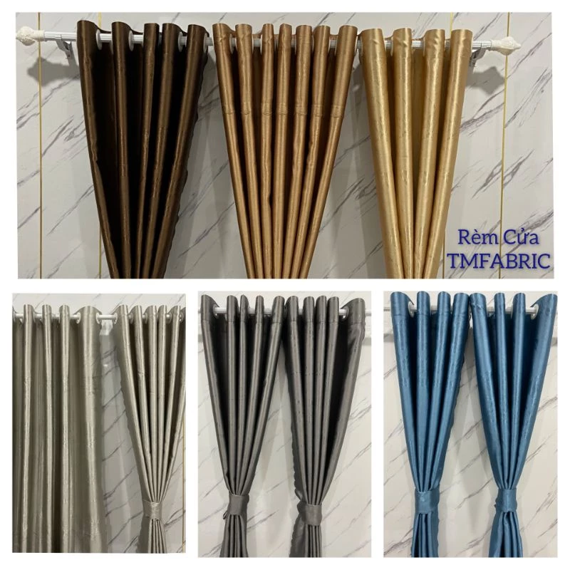 Rèm Cửa Sổ Chống Nắng, Rèm Cửa Đục Lỗ TMFABRIC Chất Liệu Vải Gấm, Vải Trang Trí Decor Phòng
