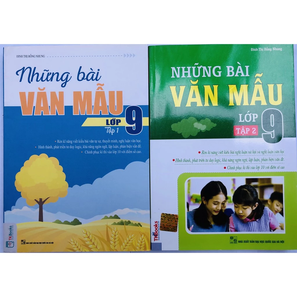 Sách Những Bài Văn Mẫu Lớp 9 (tập 1 + 2) + tặng kèm Booksmart