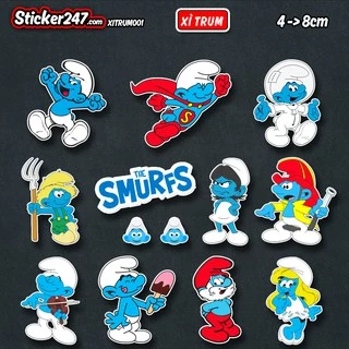 Sticker Xì Trum 🌈𝑭𝒓𝒆𝒆𝒔𝒉𝒊𝒑  Decal Smurf Chống Nước - Dán Mũ Bảo Hiểm, Laptop, Điện Thoại, Vali - CHA21