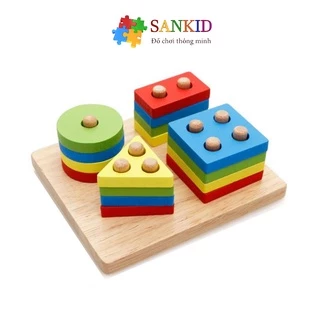 Đồ chơi thả hình hình học montessori Sankid