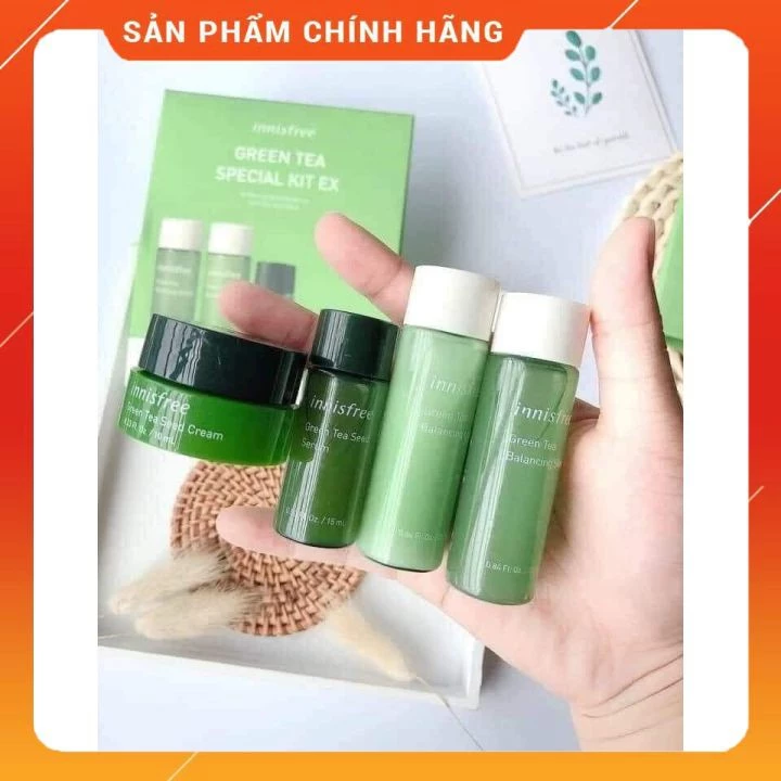 🌿Sét Dưỡng Da Trà Xanh INNISFREE Mini🌿🌿( Mẫu mới ) + dưỡng trắng, cấp ẩm, giảm dầu nhờn