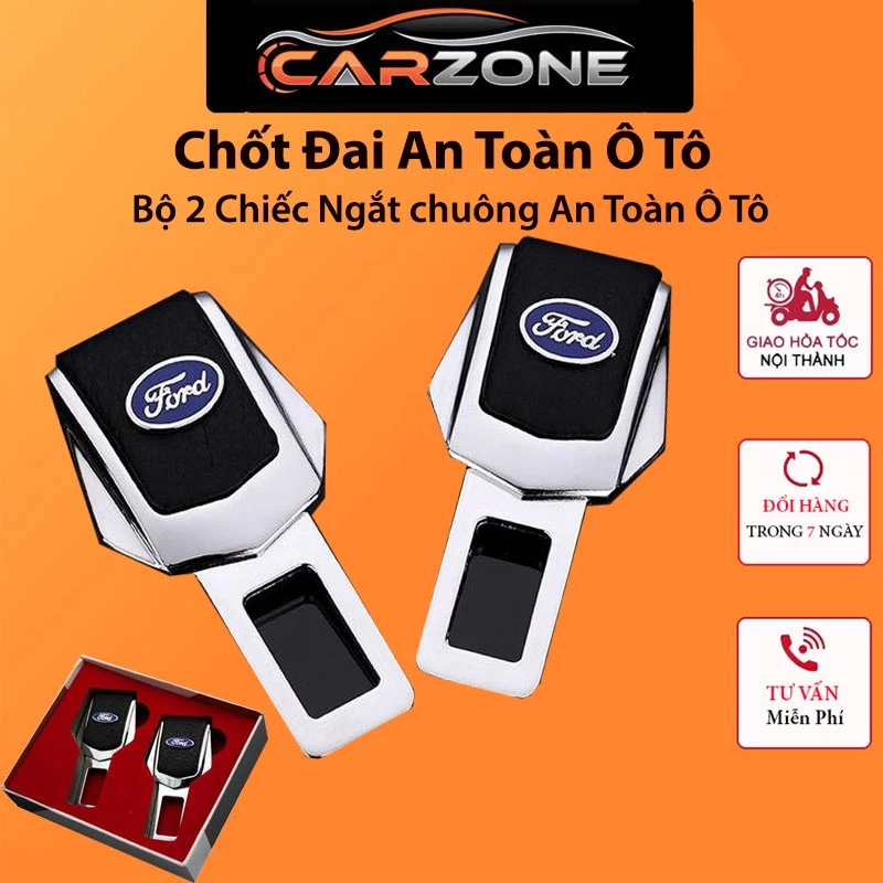 Chốt Cài Dây An Toàn – Chốt Dây An Toàn Ô Tô – Loại Cao Cấp Có Logo Đầy Đủ Các Hãng Xe - Bộ 2 Chiếc