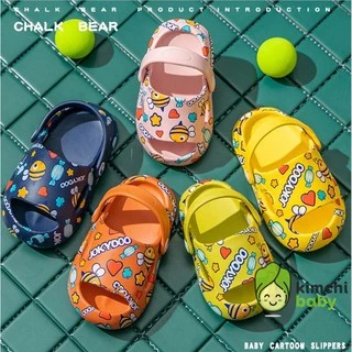 DÉP SỤC CHO BÉ TRAI, BÉ GÁI HOẠT HÌNH CHÍNH HÃNG CHALK BEAR JOKYOO HỞ MŨI SIÊU NHẸ, SANDAL TRẺ EM MÙA HÈ DTE09