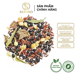Trà gạo lứt mix vị đậu đen, đậu đỏ, hoa nhài SATOSO 500g thượng hạng rang sẵn đẹp da tốt cho sức khỏe SA10