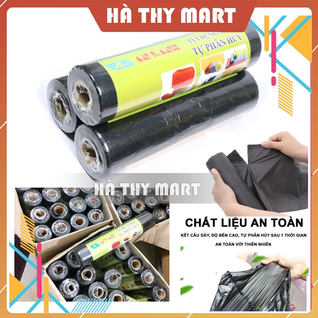 CHÍNH HÃNG Túi đựng rác tự phân hủy sinh học gia đình, công nghiệp Hà Thy Mart [Nhiều size]