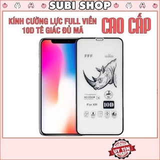 Kính Cường Lực iPhone Full Màn 10D Tê Giác Cao Cấp Chính Hãng 6/6s/7/7plus/8/8plus/plus/x/xr/xs/11/12/13/14/pro/max