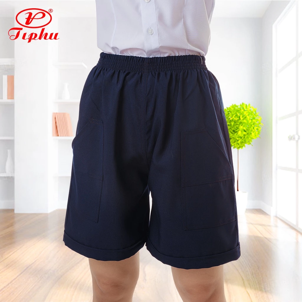 Quần đùi bé trai, short màu xanh đi học, đồng phục học sinh, lưng chun, size đến 95kg, Amazing