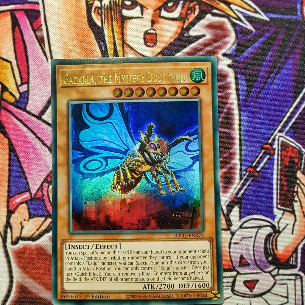 Thẻ bài Yugioh chính hãng | Gadarla, the Mystery Dust Kaiju | BROL Ultra rare