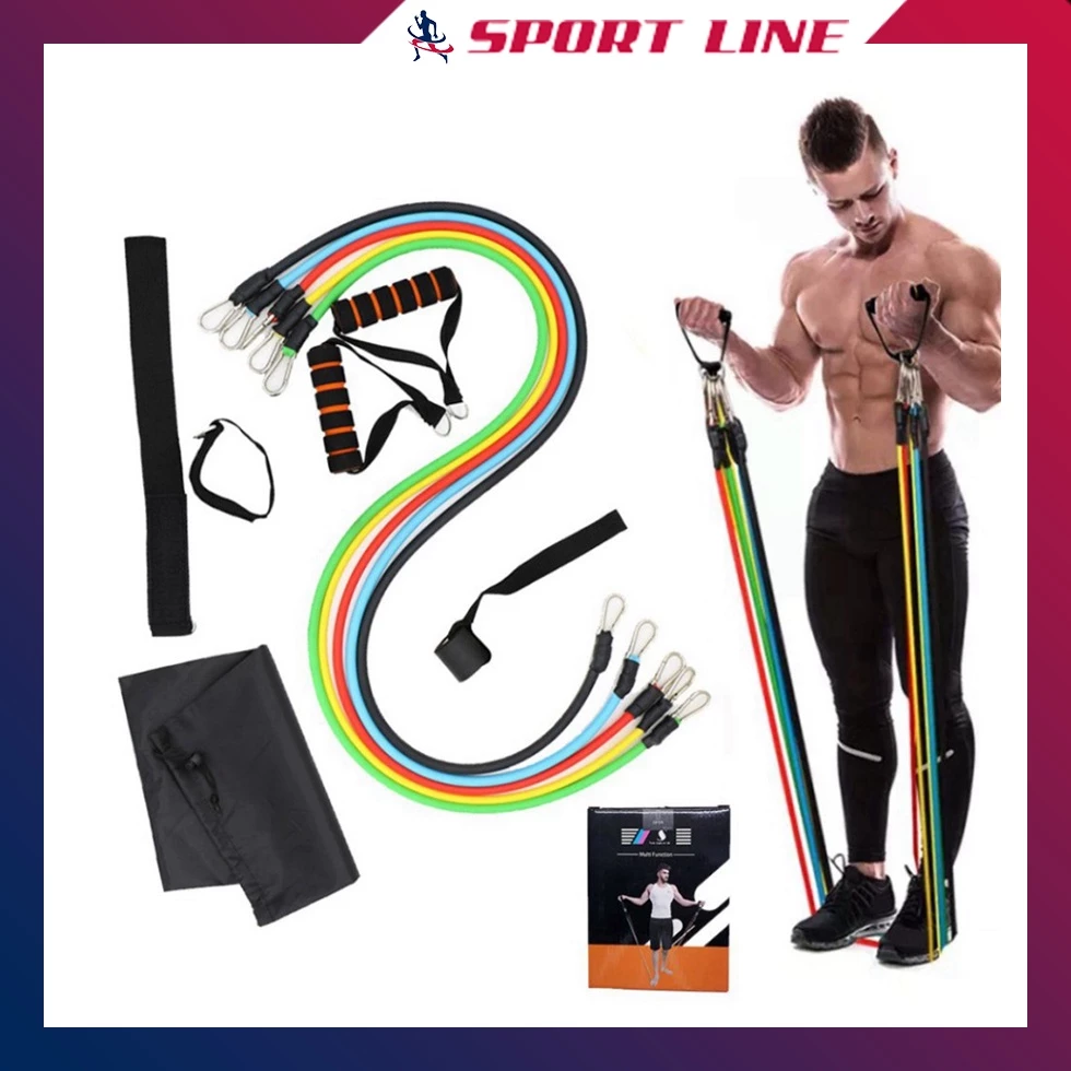 Dây ngũ sắc tập gym đa năng full body dây kháng lực tập gym tại nhà siêu bền