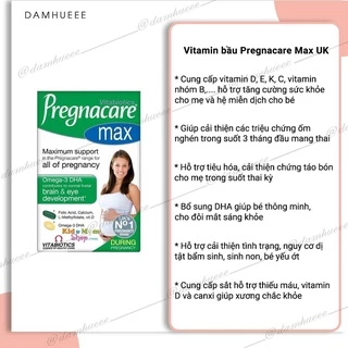 Vitamin bầu Pregnacare Max UK 84 viên