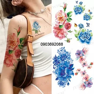 Tattoo Flower HCM, Hình Xăm Dán 10x19cm nhiều mẫu, Sticker Tattoo tạm thời Ivy Store