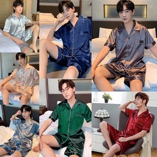 Bộ ngủ lụa Pijama nam màu trơn chất siêu đẹp