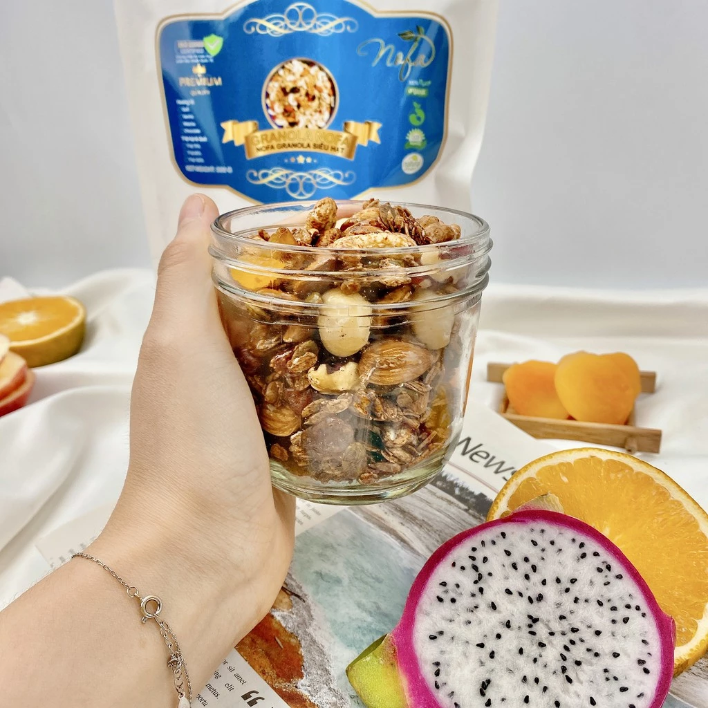 Ngũ cốc Granola NOFA giảm cân không đường siêu hạt Ăn kiêng, Keto thơm ngon giòn rụm
