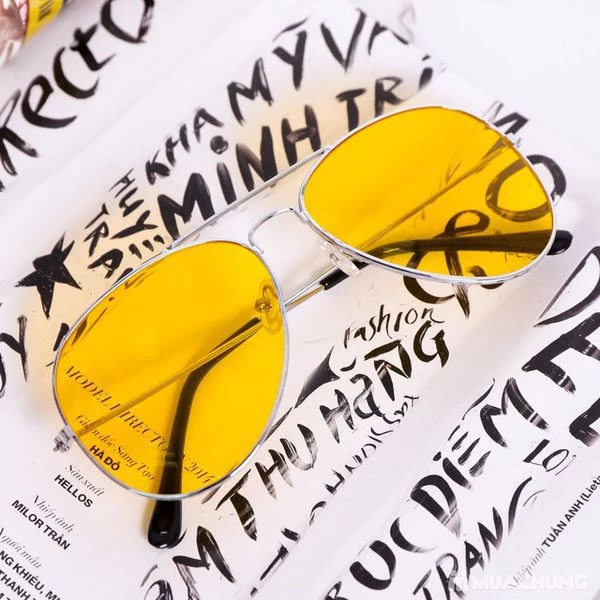 Kính Râm Xuyên Đêm Nhiều Màu Nam Nữ, Mắt Kính Gọng Kim Loại Chống Nắng UV400 Unisex FERADO