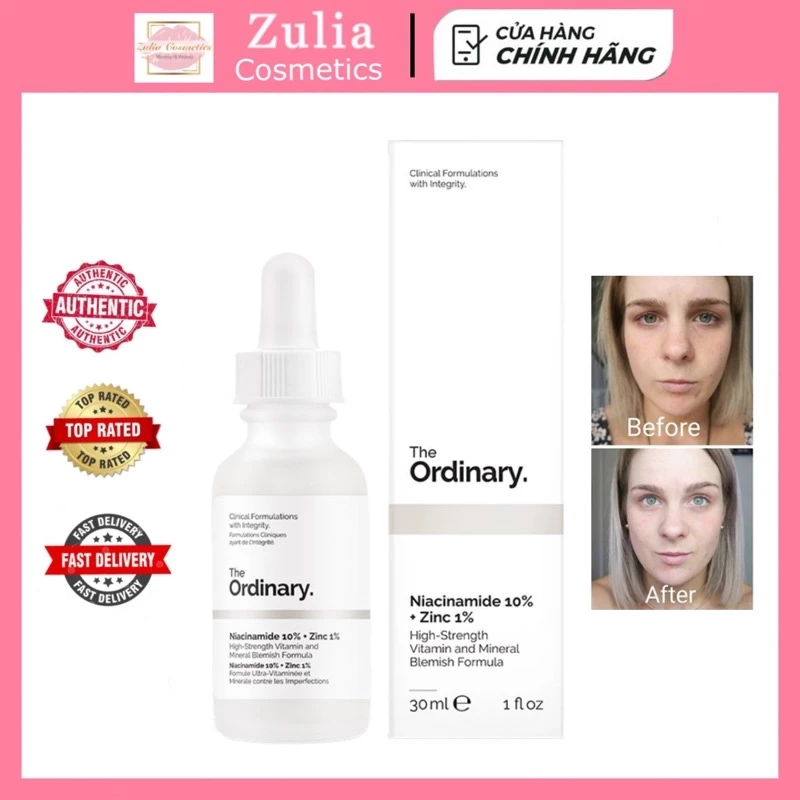 [FREE SHIP] Serum The Ordinary Mờ Thâm Mụn Sáng Da NIACINAMIDE 10% + Zinc