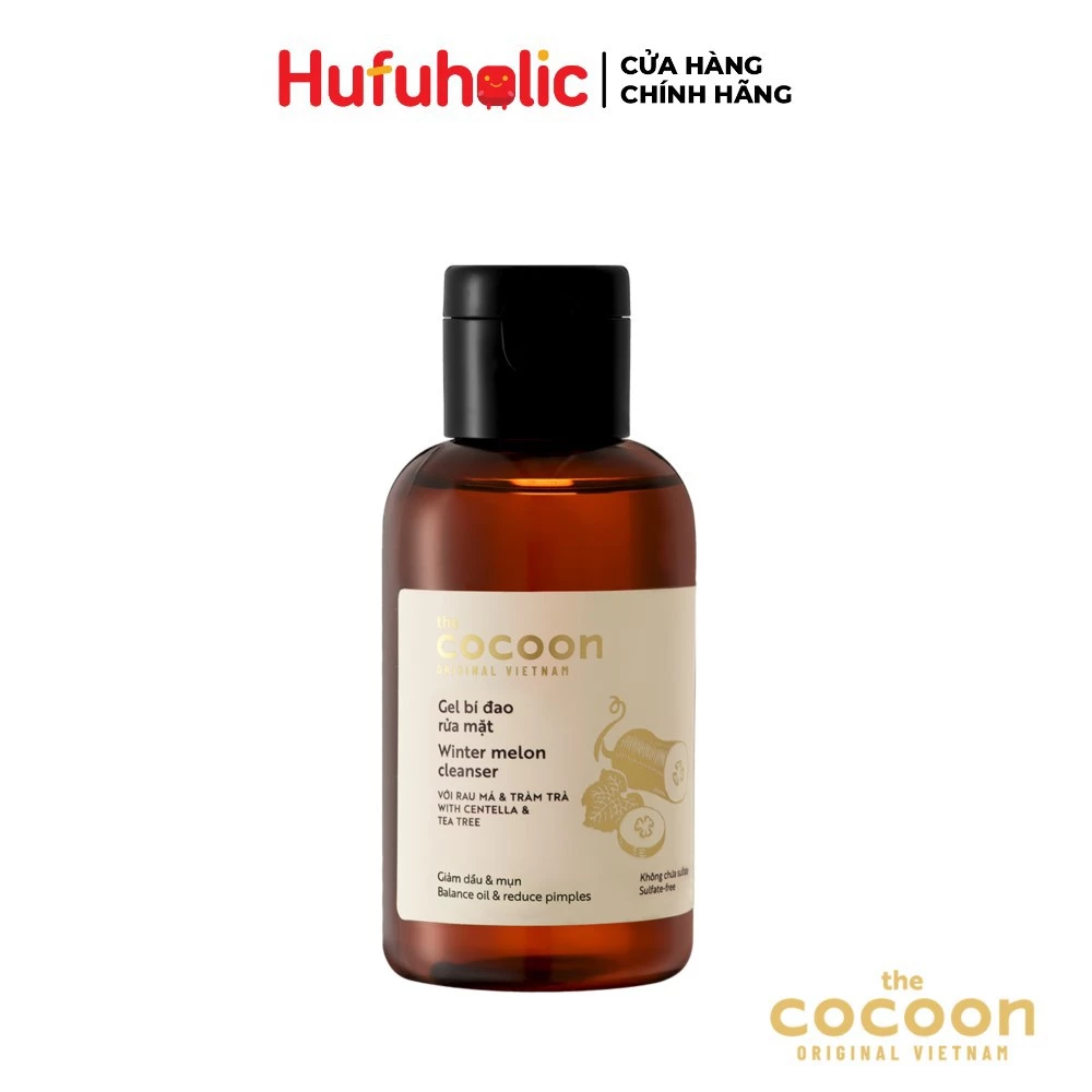 Gel bí đao rửa mặt COCOON giảm dầu và mụn ẩn Winter Melon Cleanser 140ml COCN01