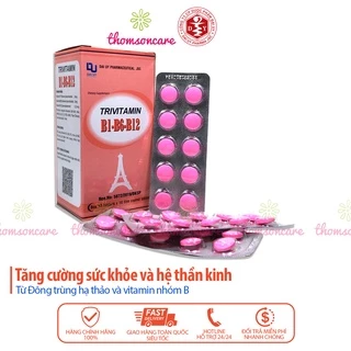 Vitamin 3B Trivitamin Hộp 100 Viên Nén Đ.Y - Bổ Sung Vitamin Nhóm B B1 - B6 - B12 Giúp Tăng Cường Sức Đề Kháng