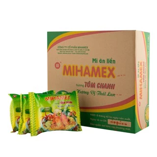 Thùng 30 gói mì MIHAMEX_ HV Tôm chanh (65 gr) ăn liền hảo ba gói tôm miền muối chấm khô xào thùng đại