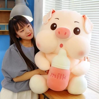 [Khuyến mãi sốc]Gấu Bông ♥️Heo Ôm Bình Sữa♥️Freeship♥️vải cao cấp