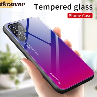 Ốp Điện Thoại Khung TPU Mềm Mặt Kính Cường Lực Màu Gradient Cho Samsung Galaxy A53 A33 A32 A22 A13 5G