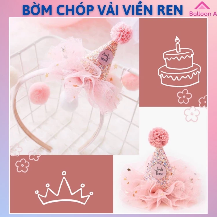 Bờm cài tóc, kẹp tóc siêu xinh yêu cho bé sinh nhật