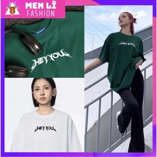 Áo Thun HEYYOU METAL GREEN Nam Nữ Unisex Form Rộng Tay Lỡ, AT118 trending xu hướng, Men Lì Fashion