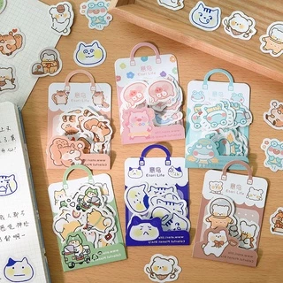 Bộ Sticker Dán Trang Trí Nhật Ký Hình Động Vật Dễ Thương