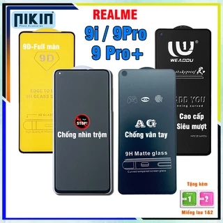 Kính cường lực Realme 9i / 9 Pro / 9 Pro+ - Full màn cao cấp chống nhìn trộm , chống vân tay, weaddu - Nikin Official