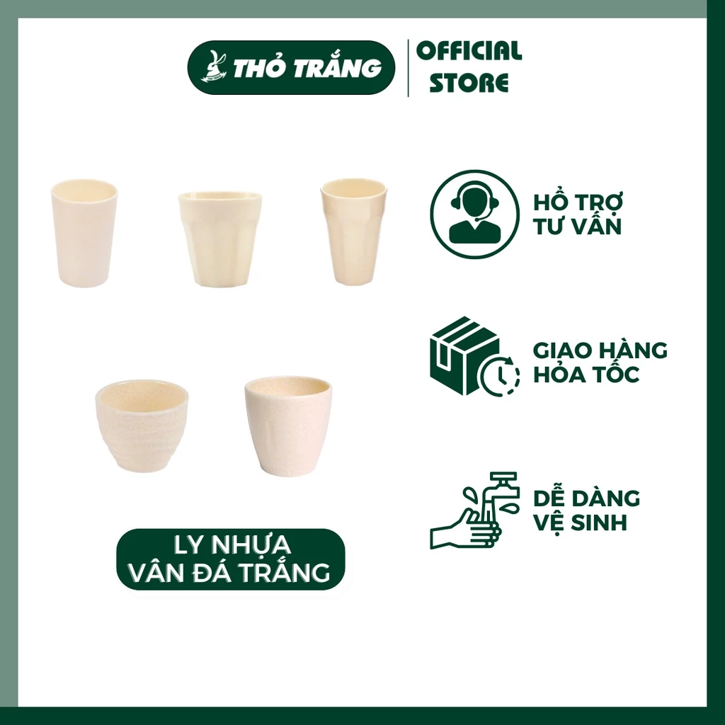 Ly Uống Nước Vân Đá Trắng Nhựa Melamine Cao Cấp Fataco Việt Nam