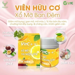 🔥GIÁ TỐT🔥 Giảm mỡ bụng, detox giảm cân, Viên uống xổ mỡ detox VitC ++ Hộp 14 viên hiệu quả sau 1 liệu trình