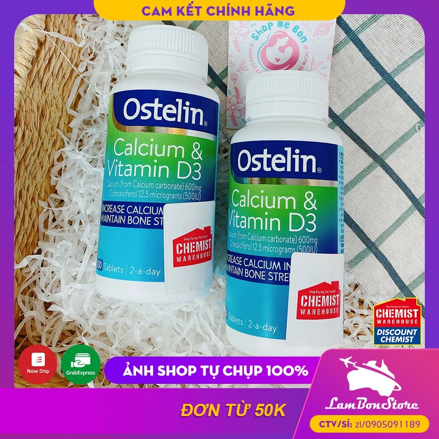 [Tem CHEMIST] Canxi bầu úc Ostelin 130 viên - Úc