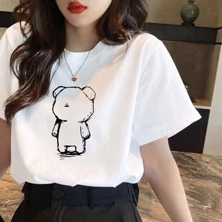 Áo Thun Nữ Cotton Tay Ngắn Dáng Rộng Màu Trơn Dễ Phối Đồ Thời Trang Hàn Quốc Cho Áo phông Nữ NZ-TX-151