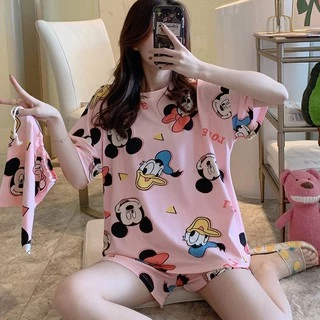 Set đồ bộ ngủ nữ mặc nhà ulzzang pijama Mickey Donald DN113 (có ảnh thật)