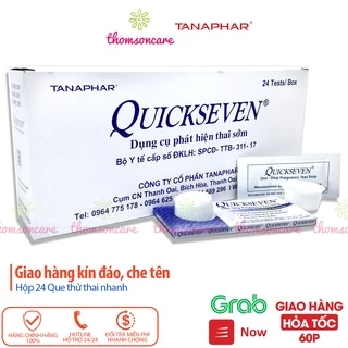 Hộp 24 que thử thai Quickseven - test thai nhanh, Giao hàng kín đáo, luôn che tên Quick Seven Tanaphar