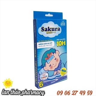 MIẾNG DÁN HẠ SỐT  SAKURA HỘP 6 MIẾNG GIÁ TỐT