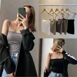 [ Cực Đỉnh ] Áo 2 dây cotton lụa dáng croptop có đệm mút, áo bra đúc su gam màu siêu tây